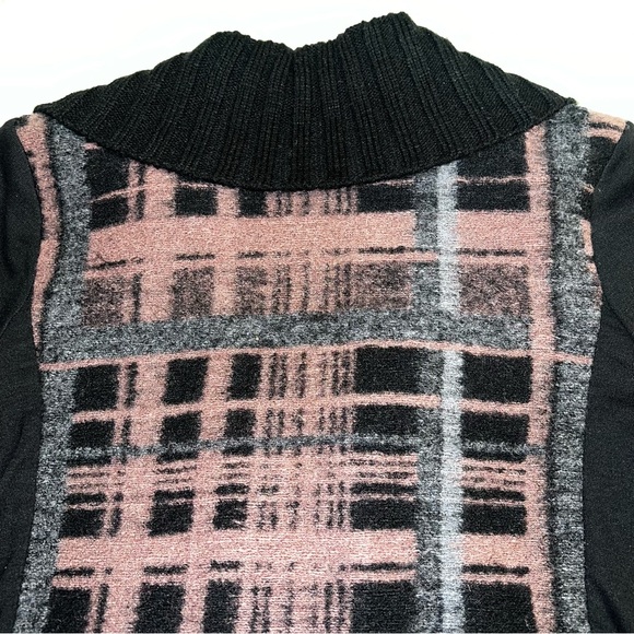 Dolcezza by Michael Phillips Shawl Collar Moto Jacket Sweater in Pink Black Sz S - Picture 10 of 10